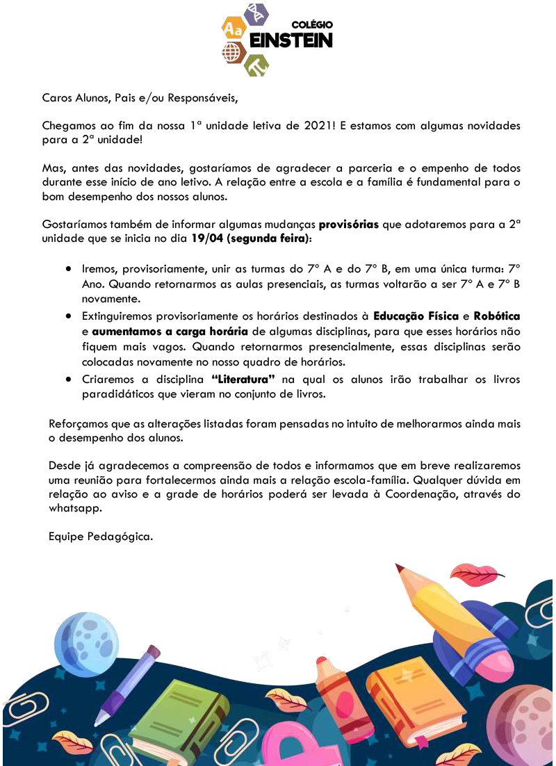 Novidades para a Segunda Unidade – Ensino Fundamental 2